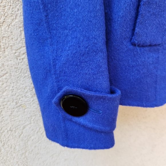 PENDLETON Women's Coat Medium Blue Merino Wool Classic Minimalist Luxury Jacket - Picture 13 of 14